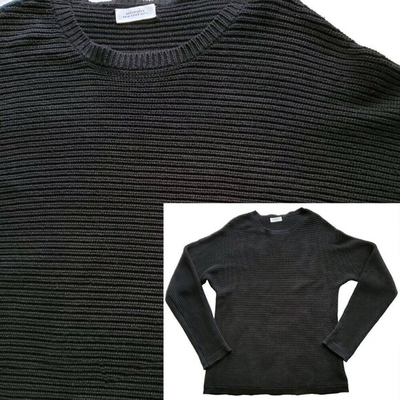 Slouchy Cotton & Cashmere Oversized Ribbed Heavy Knit Sweater L - Picture 1 of 16